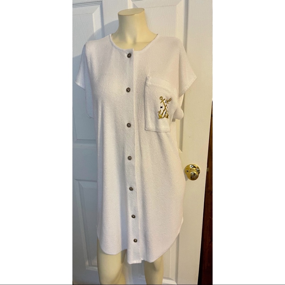 Vintage nautical terry cloth beach cover up